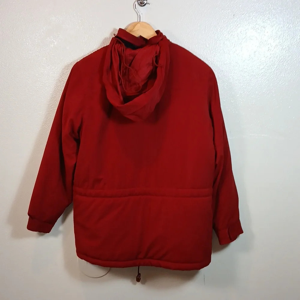 Ralph Lauren Women's Puffy Fleece Lined jacket Packable Hood in red size M/P - Picture 3 of 13